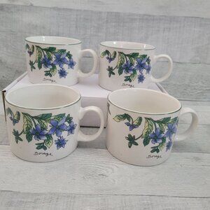 Vintage Majesticware Floral Porcelain Mugs Set Of Dishwasher Safe & Microwave Sa